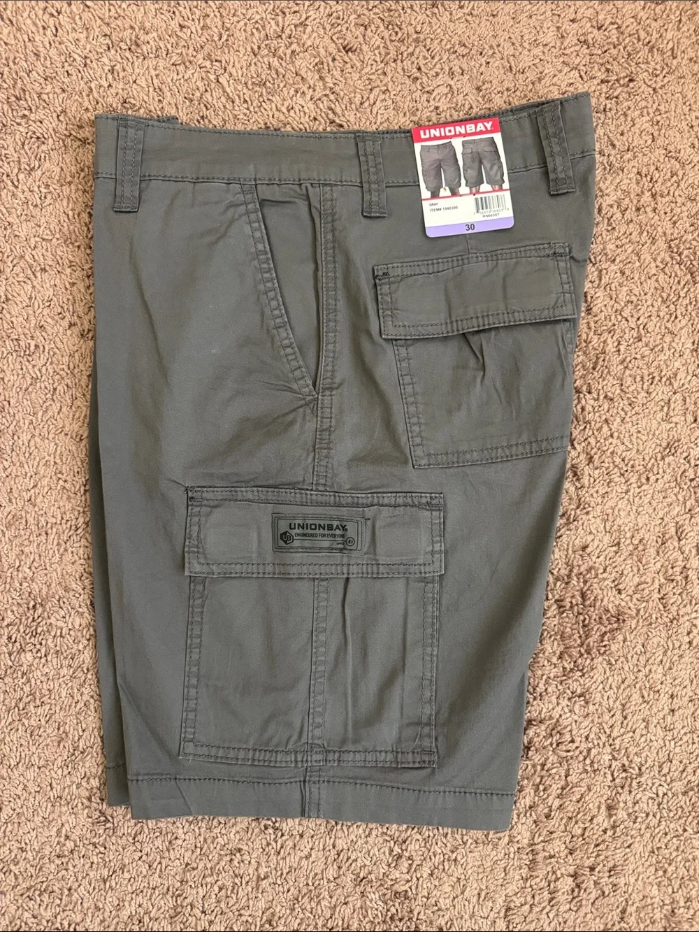NWT! UNIONBAY Men's Gray Cargo Shorts